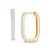 Thumbnail Image 1 of 1/6 CT. T.W. Diamond Rectangular Hoop Earrings in 10K Gold