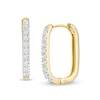 Thumbnail Image 0 of 1/6 CT. T.W. Diamond Rectangular Hoop Earrings in 10K Gold