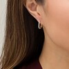 Thumbnail Image 2 of 1/6 CT. T.W. Diamond Rectangular Hoop Earrings in 10K Gold