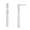 Thumbnail Image 1 of 1/3 CT. T.W. Baguette Diamond Line Drop Earrings in 10K White Gold