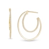 Thumbnail Image 1 of 1/2 CT. T.W. Diamond Crescent Moon Hoop Earrings in 10K Gold
