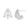 Thumbnail Image 0 of 1/2 CT. T.W. Diamond Triple Row Split Hoop Earrings in Sterling Silver