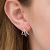Thumbnail Image 2 of 1/2 CT. T.W. Diamond Triple Row Split Hoop Earrings in Sterling Silver