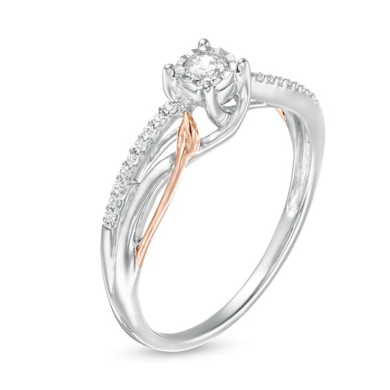 Cherished Promise Collectionâ¢ 1/5 CT. T.w. Diamond Bypass Promise Ring in 10K Two-Tone Gold