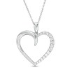 Thumbnail Image 1 of 1/10 CT. T.W. Diamond Heart Outline Pendant in Sterling Silver