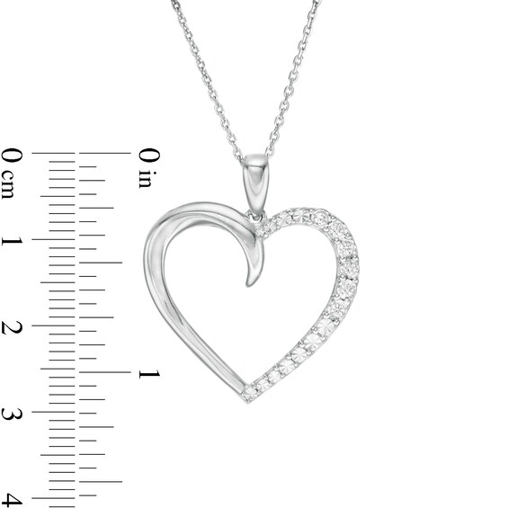 1/10 CT. T.w. Diamond Heart Outline Pendant in Sterling Silver