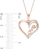 Thumbnail Image 3 of 1/10 CT. T.W. Diamond Heart "Love" Pendant in 10K Rose Gold