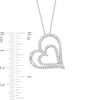 Thumbnail Image 3 of 1/2 CT. T.W. Diamond Tilted Double Heart Pendant in 10K White Gold