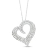 Thumbnail Image 1 of 1 CT. T.W. Diamond Triple Tilted Heart Pendant in 10K White Gold