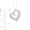 Thumbnail Image 3 of 1 CT. T.W. Diamond Triple Tilted Heart Pendant in 10K White Gold