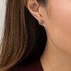 Thumbnail Image 2 of 1/2 CT. T.W. Champagne and White Diamond Cushion Frame Stud Earrings in 10K Rose Gold