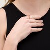Thumbnail Image 2 of 1/6 CT. T.W. Champagne and White Diamond Flower Twist Shank Ring in 10K Rose Gold