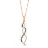 Thumbnail Image 1 of 1/6 CT. T.W. Champagne and White Diamond Twist Flame Pendant in 10K Rose Gold