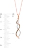 Thumbnail Image 3 of 1/6 CT. T.W. Champagne and White Diamond Twist Flame Pendant in 10K Rose Gold