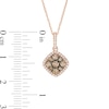 Thumbnail Image 3 of 1/2 CT. T.W. Champagne and White Diamond Tilted Cushion Frame Pendant in 10K Rose Gold