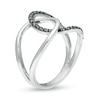 Thumbnail Image 3 of 1/4 CT. T.W. Black Diamond Interlocking Loops Ring in Sterling Silver