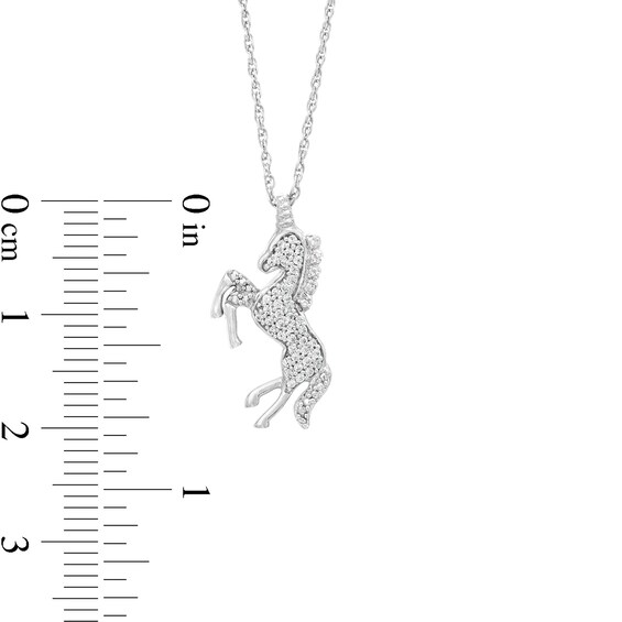 1/8 CT. T.w. Diamond Prancing Unicorn Pendant in Sterling Silver