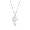 Thumbnail Image 1 of 1/20 CT. Diamond Solitaire Ribbon Pendant in 14K White Gold