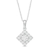 Thumbnail Image 1 of 1/2 CT. T.W. Diamond Tilted Square Frame Pendant in 10K White Gold