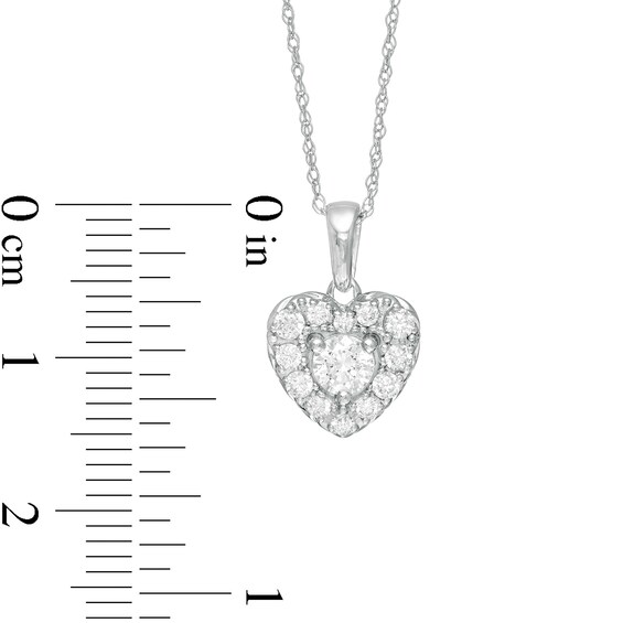1/2 CT. T.w. Diamond Heart Frame Pendant in 10K White Gold