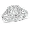 Thumbnail Image 1 of 1 CT. T.W. Composite Diamond Double Cushion Frame Split Shank Ring in 10K White Gold