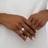 Thumbnail Image 2 of 1 CT. T.W. Composite Diamond Double Cushion Frame Split Shank Ring in 10K White Gold