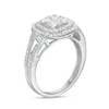 Thumbnail Image 3 of 1 CT. T.W. Composite Diamond Double Cushion Frame Split Shank Ring in 10K White Gold