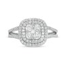 Thumbnail Image 4 of 1 CT. T.W. Composite Diamond Double Cushion Frame Split Shank Ring in 10K White Gold
