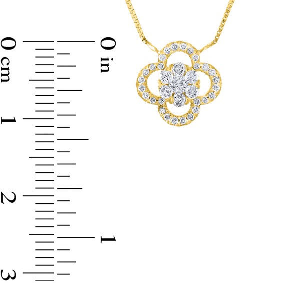1/3 CT. T.W. Diamond Clover Frame Necklace in 10K Gold 1/3 CT. T.W. Diamond Clover Frame Necklace in 10K Gold