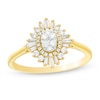 1/2 CT. T.W. Composite Diamond Double Starburst Frame Engagement Ring in 10K Gold