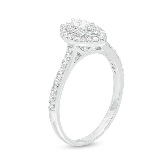 1/2 CT. T.W. Marquise Diamond Double Frame Engagement Ring in 10K White Gold 1/2 CT. T.W. Marquise Diamond Double Frame Engagement Ring in 10K White Gold
