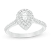 Thumbnail Image 1 of 1/2 CT. T.W. Pear-Shaped Diamond Double Frame Engagement Ring in 10K White Gold