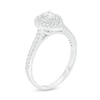 1/2 CT. T.W. Pear-Shaped Diamond Double Frame Engagement Ring in 10K White Gold