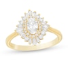 Thumbnail Image 0 of 1 CT. T.W. Oval Diamond Double Starburst Frame Engagement Ring in 14K Gold