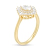 Thumbnail Image 1 of 1 CT. T.W. Oval Diamond Double Starburst Frame Engagement Ring in 14K Gold