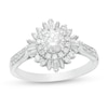 Thumbnail Image 1 of 1 CT. T.W. Diamond Double Starburst Frame Engagement Ring in 14K White Gold