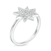 Thumbnail Image 3 of 1/8 CT. T.W. Diamond Eight-Point Star Ring in Sterling Silver