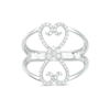 1/4 CT. T.W. Diamond Mirrored Hearts Split Shank Ring in Sterling Silver