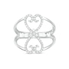 Thumbnail Image 1 of 1/4 CT. T.W. Diamond Mirrored Hearts Split Shank Ring in Sterling Silver