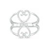 Thumbnail Image 0 of 1/4 CT. T.W. Diamond Mirrored Hearts Split Shank Ring in Sterling Silver