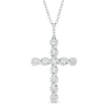 Thumbnail Image 1 of 1/2 CT. T.W. Diamond Helix Cross Pendant in 10K White Gold