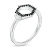 Thumbnail Image 3 of 1/5 CT. T.W. Enhanced Black and White Diamond Hexagon Ring in Sterling Silver