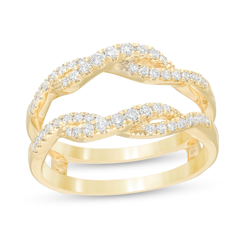 Main Image 1 of 3/8 CT. T.W. Diamond Twist Solitaire Enhancer in 14K Gold