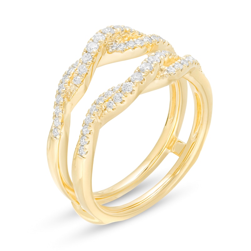 Main Image 2 of 3/8 CT. T.W. Diamond Twist Solitaire Enhancer in 14K Gold