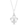 Thumbnail Image 0 of 1/10 CT. T.W. Diamond Fleur-de-Lis Pendant in Sterling Silver