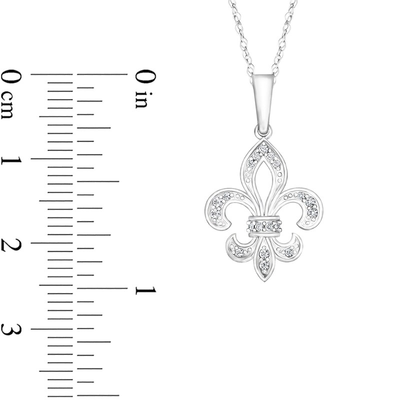 1/10 CT. T.W. Diamond Fleur-de-Lis Pendant in Sterling Silver