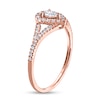 Thumbnail Image 2 of 1/3 CT. T.W. Pear-Shaped Diamond Frame Split Shank Engagement Ring in 10K Rose Gold