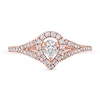 Thumbnail Image 4 of 1/3 CT. T.W. Pear-Shaped Diamond Frame Split Shank Engagement Ring in 10K Rose Gold