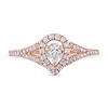 Thumbnail Image 3 of 1/3 CT. T.W. Pear-Shaped Diamond Frame Split Shank Engagement Ring in 10K Rose Gold