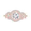 1-3/8 CT. T.W. Diamond Three Stone Frame Engagement Ring in 14K Rose Gold